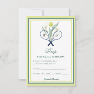 Cartons Réponse Tennis Thématique Tenniscore Mariage Vert Lime Cou