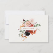 Cartons Réponse Terra Cotta Fall Floral Mariage QR Code (Dos)