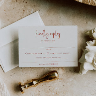 Cartons Réponse Terra Cotta Mariage minimaliste moderne