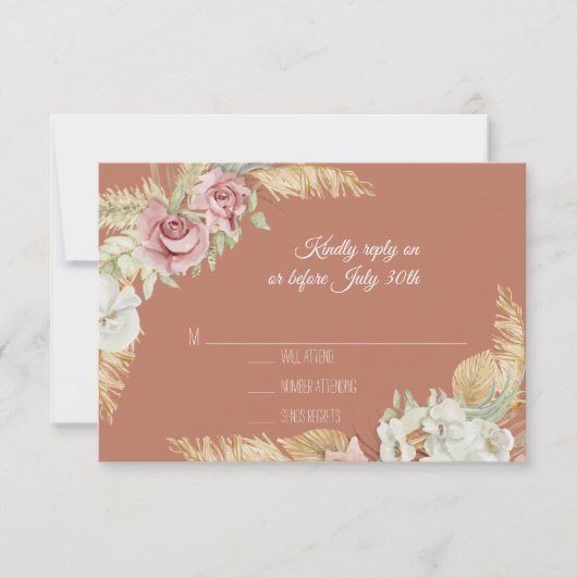 Cartons Réponse Terra Cotta Pampas Pâte en laiton Paume Rose Folio (Devant)