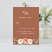 Cartons Réponse Terracott Boho Floral Mariage (Debout devant)