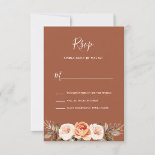 Cartons Réponse Terracott Boho Floral Mariage