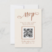 Cartons Réponse Terracotta Beige Script manuscrit Simple QR Code (Devant)