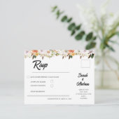 Cartons Réponse Terracotta Boho Autumn Floral Wedding (Debout devant)