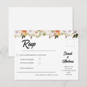 Cartons Réponse Terracotta Boho Autumn Floral Wedding (Devant / Derrière)