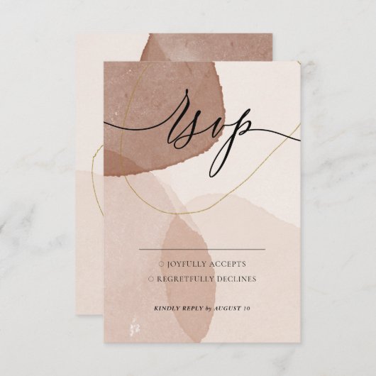 Cartons Réponse Terracotta Boho Beach Minimal Modern Kindly Répond (Devant / Derrière)