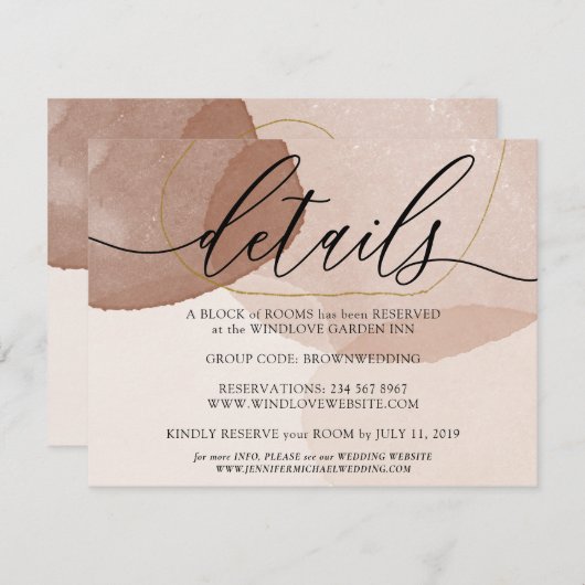 Cartons Réponse Terracotta Boho Beach Propre Détails Simple Mariag (Devant / Derrière)