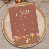 Cartons Réponse Terracotta Boho Fall Floral Meal Options Wedding