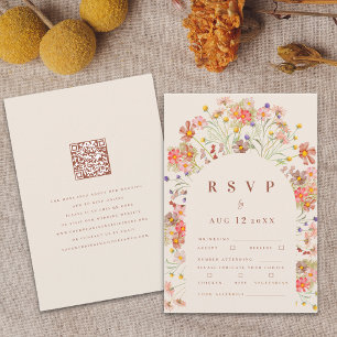 Cartons Réponse Terracotta Boho Fall Floral Repas Options