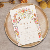 Cartons Réponse Terracotta Boho Fall Floral Repas Options