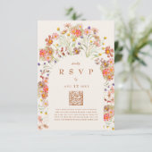 Cartons Réponse Terracotta Boho Fall Floral Repas Options (Debout devant)