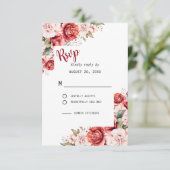 Cartons Réponse Terracotta Burgundy Blush Floral  Wedding  (Debout devant)