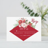 Cartons Réponse Terracotta Burgundy Blush Floral  Wedding  (Debout devant)