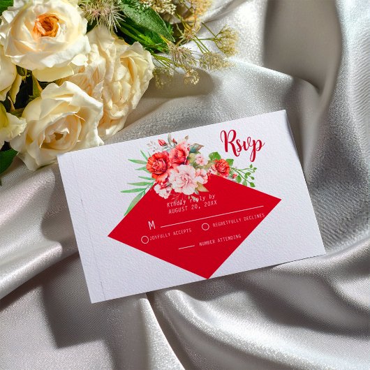 Cartons Réponse Terracotta Burgundy Blush Floral  Wedding 