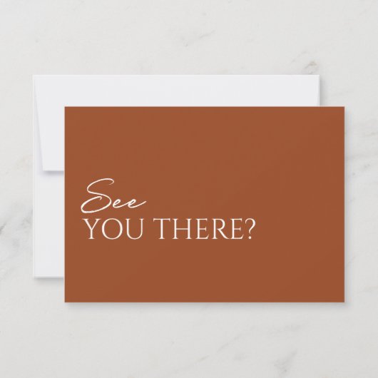 Cartons Réponse Terracotta Burnt Orange QR Code Mariage en ligne (Dos)