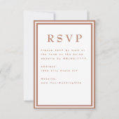 Cartons Réponse Terracotta Burnt Orange Rustique Mariage (Dos)