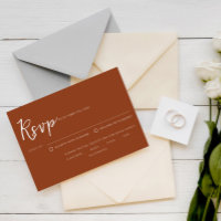 Terracotta Burnt Orange Script Repas Choix Mariage