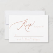 Cartons Réponse Terracotta Dusty Brûlé Orange Élégant Le Mariage (Devant)