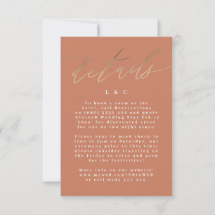 Cartons Réponse Terracotta Dusty Orange Elegant Boho Mariage Or