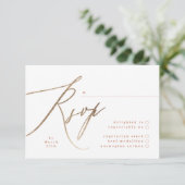 Cartons Réponse Terracotta Dusty White Elegant Boho Gold Mariage (Debout devant)