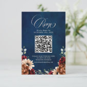 Cartons Réponse Terracotta Marine Bleu Bourgogne Code QR géométriq (Debout devant)