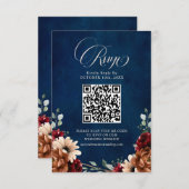 Cartons Réponse Terracotta Marine Bleu Bourgogne Code QR géométriq (Devant / Derrière)