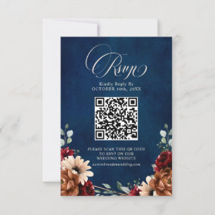 Cartons Réponse Terracotta Marine Bleu Bourgogne Code QR géométriq
