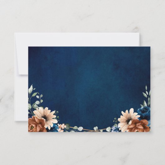 Cartons Réponse Terracotta Marine Bleu Vert Mariage géométrique (Dos)