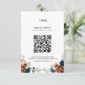 Cartons Réponse Terracotta Marine Bleu Vert Mariage géométrique (Debout devant)