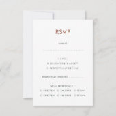 Cartons Réponse Terracotta moderne | Mariage de rouille orange brû (Dos)
