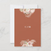 Cartons Réponse Terracotta Pampas Arche en Herbe Monogramme Floral (Dos)