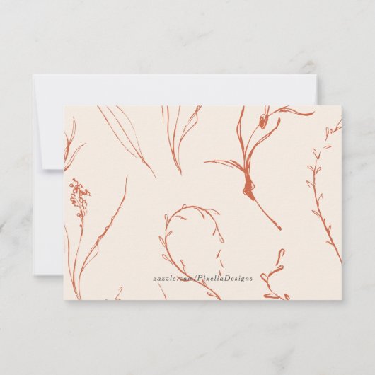 Cartons Réponse Terracotta QR code Modern Arch Mariage en ligne (Dos)