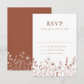 Cartons Réponse Terracotta Rustic Floral Automne Fleur sauvage Mar (Devant / Derrière)