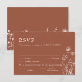 Cartons Réponse Terracotta Rustic Floral Automne Fleur sauvage Mar (Devant / Derrière)