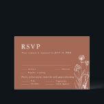 Cartons Réponse Terracotta Rustic Floral Automne Fleur sauvage Mar<br><div class="desc">Recueillez les réponses de vos invités avec cette carte RSVP de charme avec choix de repas ornée de fleurs sauvages d'automne dans des tons chauds en terre cuite. Associez-le à des invitations de mariage assorties pour un look cohérent et poli. Le texte modifiable facilite la personnalisation des détails de votre...</div>