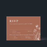 Cartons Réponse Terracotta Rustic Floral Automne Fleur sauvage Mar<br><div class="desc">Recueillez les réponses de vos invités avec cette carte RSVP de charme avec choix de repas ornée de fleurs sauvages d'automne dans des tons chauds en terre cuite. Associez-le à des invitations de mariage assorties pour un look cohérent et poli. Le texte modifiable facilite la personnalisation des détails de votre...</div>