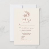 Cartons Réponse Terracotta Seashell Beach Destination Mariage (Devant)