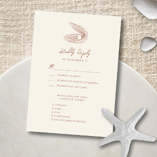 Cartons Réponse Terracotta Seashell Beach Destination Mariage