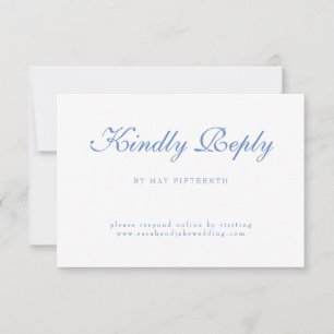 Cartons Réponse Texte Bleu Mariage Blanc