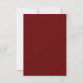 Cartons Réponse Texte élégant rouge foncé | Code QR Mariage (Dos)