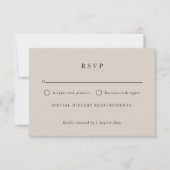 Cartons Réponse Texte Neutre Simple Texte Uniquement Mariage Éléga (Devant)