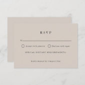 Cartons Réponse Texte Neutre Simple Texte Uniquement Mariage Éléga (Devant / Derrière)