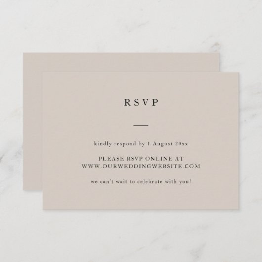 Cartons Réponse Texte Neutre Simple Uniquement Élégant Site De Mar (Devant / Derrière)