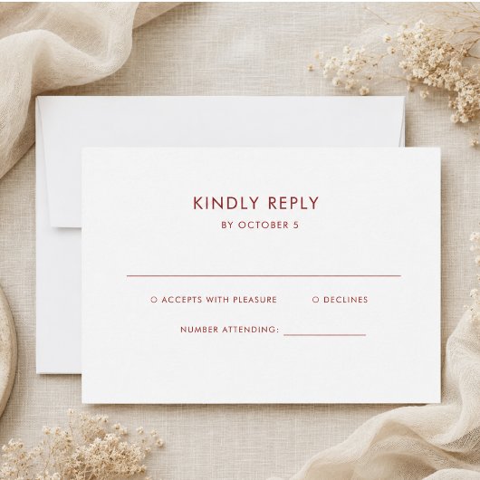 Cartons Réponse Texte simple et élégant | Mariage Bohème