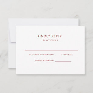 Cartons Réponse Texte simple et élégant Mariage Boho
