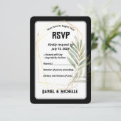 Cartons Réponse Thème Botanique Mariage Arché Noir Moderne (Debout devant)