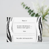 Cartons Réponse Tigre noir et blanc. Motif de tigre. (Debout devant)