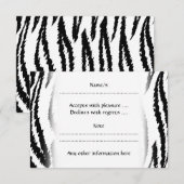 Cartons Réponse Tigre noir et blanc. Motif de tigre. (Devant / Derrière)