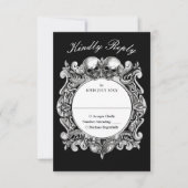 Cartons Réponse Till Death Gothic Skuls Monogramme Mariage (Devant)