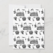 Cartons Réponse Toile & Calligraphie Détails du Mariage Boîtier (Dos)